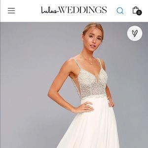 Lulus Bridal True Love White Beaded Rhinestone Dress - Altered to Short Length
